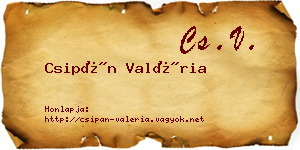 Csipán Valéria névjegykártya